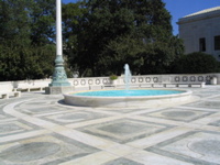 Unnaturally blue fountain